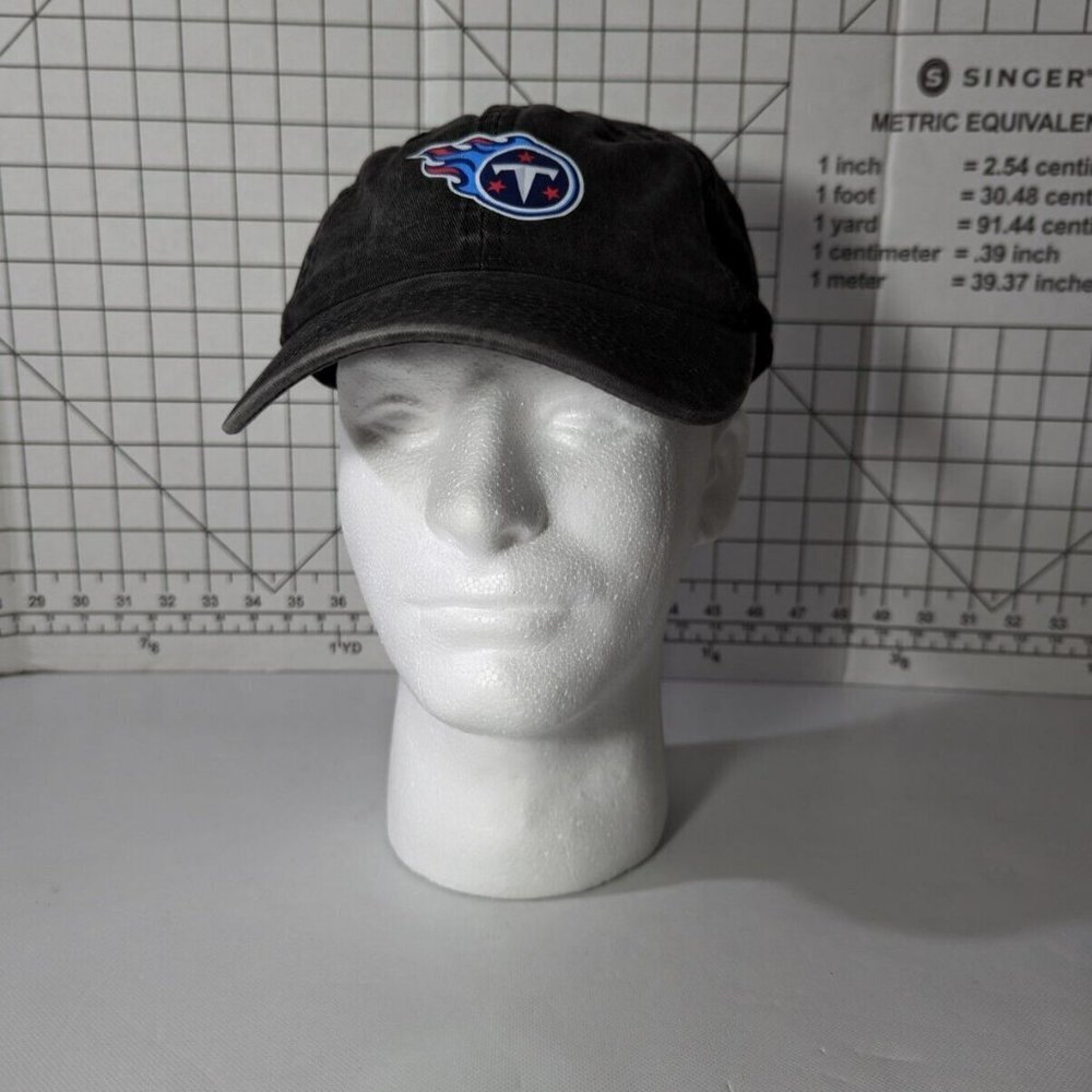 NEW- Tennessee Titans Logo Cap Hat NFL Adjustable Strap Unstructured Faded Black